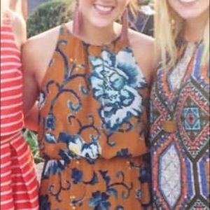 Work 2x orange floral maxi